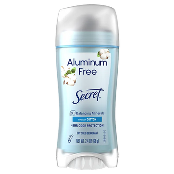 Твердый дезодорант без алюминия білий персик Secret Aluminum Free Deodorant Cotton