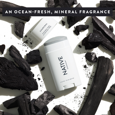 Твердий дезодорант без алюмінію та спирту Native Deodorant, Aluminum Free, for Women and Men 72 Hour Solid Stick Charcoal  75 г