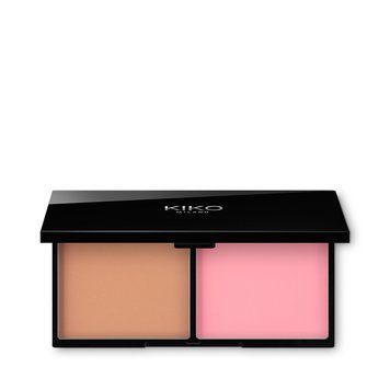 Палетка тіней з рум'янами та бронзером Kiko Milano Smart Blush And Bronzer Palette  №01   Cinnamon and Tea Rose, 12 г