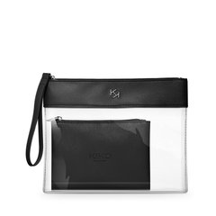 Большая прозрачная косметичка с маленькой косметичкой внутри    Kiko Milano Transparent Beauty Case 01 прозрачная/черная