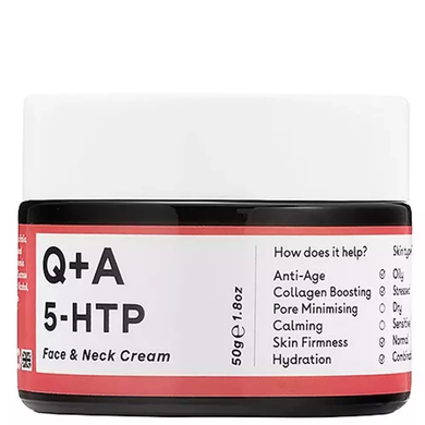 Q+A - Укрепляющий крем для лица и шеи с аминокислотой 5-HTP - Face&Neck Cream - 50ml