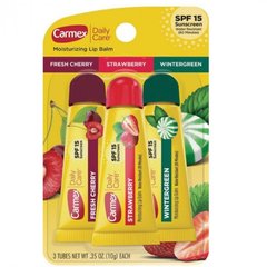 Набір бальзамів для губ Carmex 3-Pack: Tubes (Cherry, Strawberry, Wintergreen) SPF 15 10 г