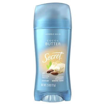 Твердий дезодорант-антиперспірант Secret Invisible Solid 72H Protection Invisible Solid Antiperspirant Cocoa Butter, 73 г