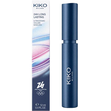 Стойкая тушь клик для ресниц с эффектом объёма и чёткости KIKO Milano Cortina 2026 24H Long Lasting Panoramic Volume Mascara