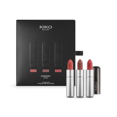 Набір з матових помад з пудровим фінішем   Kiko Milano Powdery Lip Set