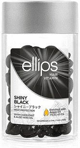Масло для темных волос с фундуком и алоэ вера "Ночное сияние", Ellips Hair Vitamin Shiny Black 50 капсул