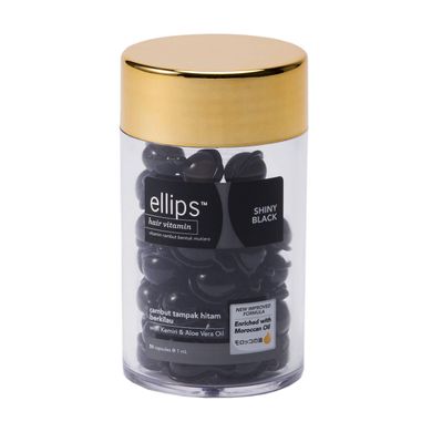 Масло для темных волос с фундуком и алоэ вера "Ночное сияние", Ellips Hair Vitamin Shiny Black 50 капсул