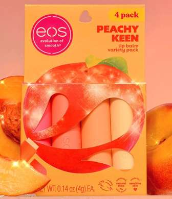 Бальзами для губ EOS Peachy Keen Lip Balm Variety Pack 4*4г
