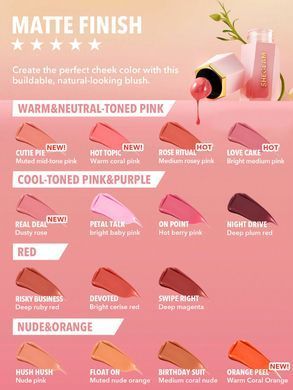 Кремова матова рум'яна SHEGLAM Color Bloom Liquid Blush LOVE CAKE пошкодження упаковки